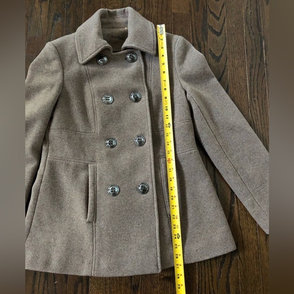 *NWOT* Calvin Klein Women’s 2 Petite Oat Wool Double-Breasted Peacoat - Picture 8 of 12